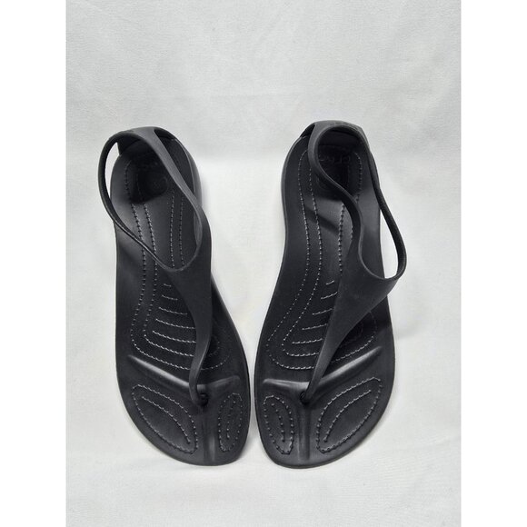 Crocs Serena Sexi Women's Size 5 Black Thong Slingback Flip Flop Sandal Rare - Picture 9 of 9